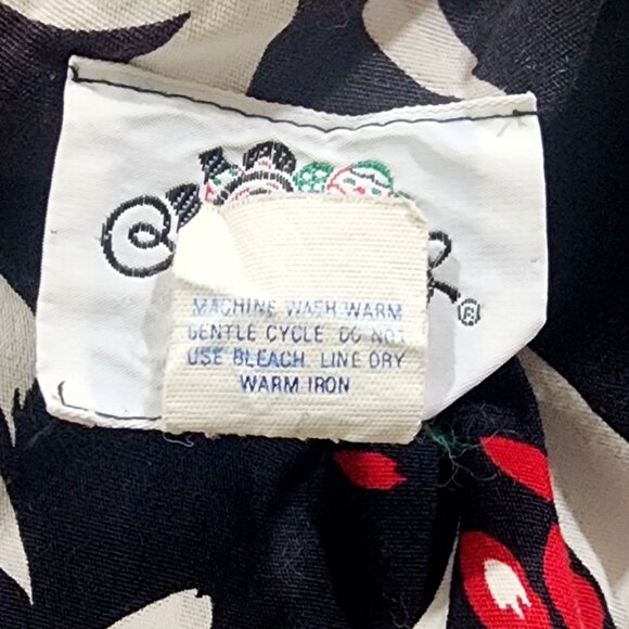 Lanz Originals Vintage One Shoulder Midi Dress 14* / Medium* Black Red Tropical - Picture 6 of 8